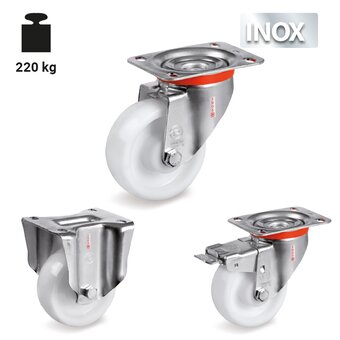 TR-68P-NLX-Wheels with stainless steel standard duty brackets